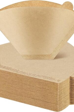 120 Count #4 Cone Coffee Filters 8-12 Cups, Disposable Natural Coffee Filters 4 Cone Paper Unbleached 4 Filters Paper Compatible with Ninja, Drip and Pour Over Coffee Maker