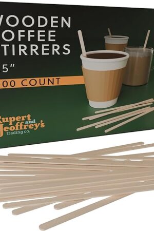 [1,000 Count] Birch Wood Stir Sticks for Coffee Bar, Wooden Stir Sticks for Coffee 5.5 Inch Length (Natural)