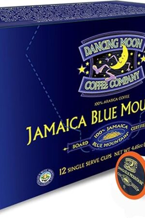 Dancing Moon Brand, 100% Pure Jamaica Blue Mountain Coffee Pods - for Keurig KCup Brewers, Medium Roast