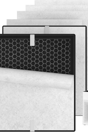 2 Pack PR1 Replacement Filter, Compatible with MOOKA PR1 Air Purifier, H13 True HEPA Filter for Home Large Room, Removes Pollen Dander Smoke Pet Hair Dust (includes 6pcs Washable Pre Filter)