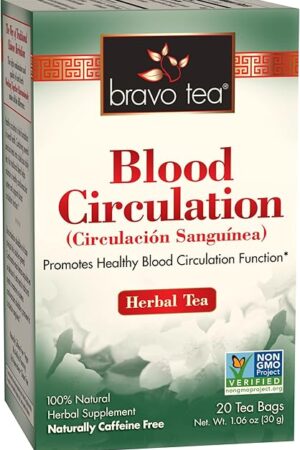 BRAVO TEAS&HERBS Blood Circulation Herbal Tea, Caffeine Free, 20 Count