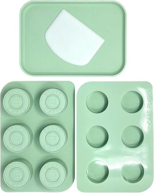 – The Original CakePuck Mold Set – Better than a Cake Pop! Make Chocolate Covered Desserts – BPA Free Silicone – Includes 1 Mold Set, 1 Plastic Tray and 1 Scraper – Green