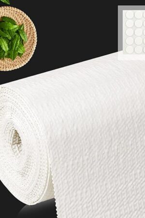 12" x 240" Shelf and Drawer Liner for Kitchen Cabinets Non-Adhesive Easy Cut Non-Slip Shelves Paper, Durable Washable Cupboards Liners Protector Bathroom Drawers Pantry Shelving, White