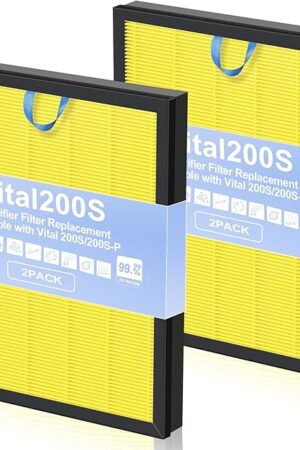 Vital 200S Replacement Filter 2-Pack | H13 True HEPA & Activated Carbon | Compatible with Levoit Vital 200S/200S-P Air Purifier | 3-Stage Allergen Defense (Yellow - Vital 200S Pet Care)