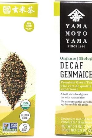 Yamamotoyama Organic Decaf Genmaicha Premium Green Tea (2 Pack, Total of 1.8oz)