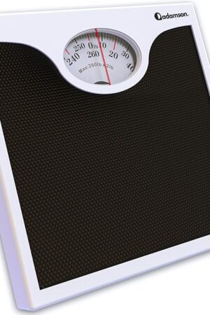 Adamson A22 Bathroom Scale for Body Weight - Up to 260 LB - Anti-Skid Rubber Surface - Analog Bathroom Weight Scales