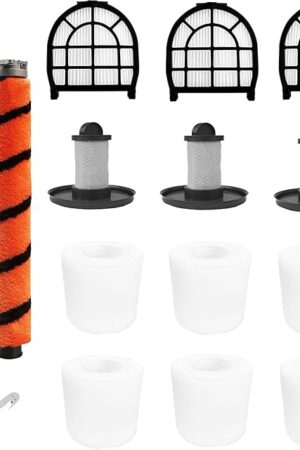Brush Roller Foam Hepa Felt Filters Compatible with Shark LZ600 LZ601 LZ602 LZ602C QU602Q, QU603Q APEX UpLight Lift-Away DuoClean Vacuum Cleaner # XFFLZ600 & XHFFC600