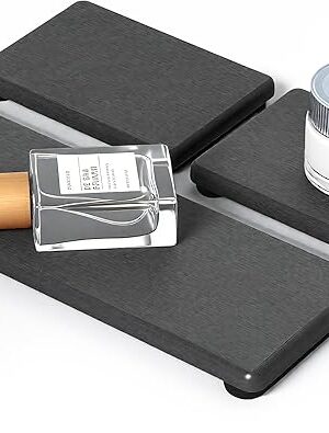3PCS Stone Drying Tray, Water Absorbing Stone Tray for Sink, Stones Soap Trays, Fast Dry Diatomite Stones Mat,Used for Hand Soaps,Sponge,Toothbrush Holder in Bathroom Counter and Kitchen Sinks