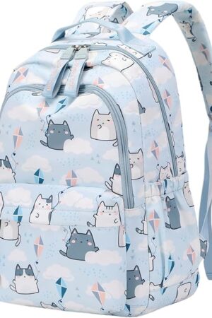 Cute Cat Backpack for Girls Elementary School Backpacks