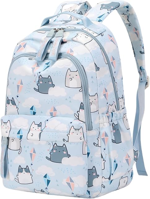 Cute Cat Backpack for Girls Elementary School Backpacks