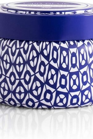 Capri Blue Volcano Printed Travel Tin Jar Candle - Luxury Candle with a Long Lasting Soy Wax Blend - Scented with Tropical & Fruity Fragrance (Blue Color, 8.5 oz)