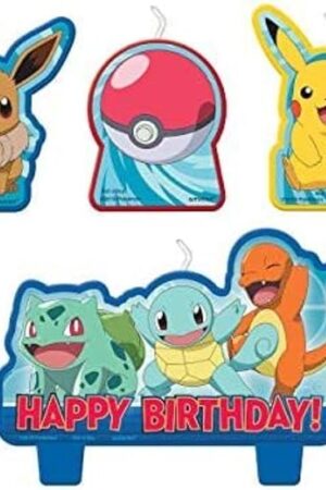 Amscan Pokemon Birthday Character Candle Set - 4 pcs, 172408
