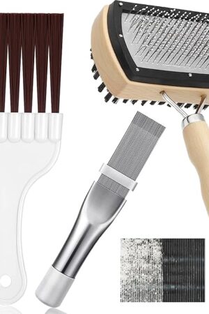 3 Pcs Air Conditioner Fin Cleaning Kit, Metal Radiator Fin Comb Straightener,Double-Sided Coil Brush,Coil Cleaning Tool - for HVAC, MIni Splits,Refrigerator Coils,Condenser, Evaporator