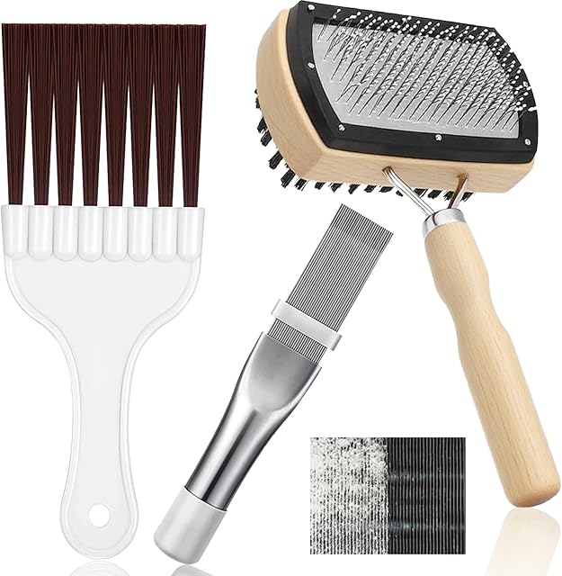 3 Pcs Air Conditioner Fin Cleaning Kit, Metal Radiator Fin Comb Straightener,Double-Sided Coil Brush,Coil Cleaning Tool - for HVAC, MIni Splits,Refrigerator Coils,Condenser, Evaporator
