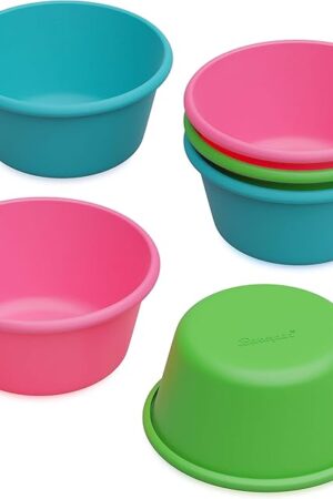 Bakerpan Silicone Jumbo Muffin Cups For Baking, Smooth Large Air Fryer Muffin Cups, 3 1/2 Inch Muffin Baking Cups, Jumbo Cupcake Liners - Set of 6