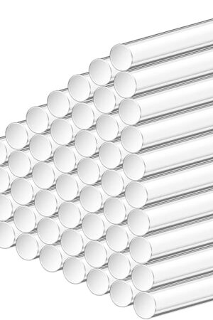 Acrylic Lollipop Sticks 6 Inch Clear Cocktail Stirrer Reusable Acrylic Rods for Drinking Stirring Making Ice Lolly Lollipops Cake Pops Candies Chocolates and Cookies Dessert (100 Pieces)