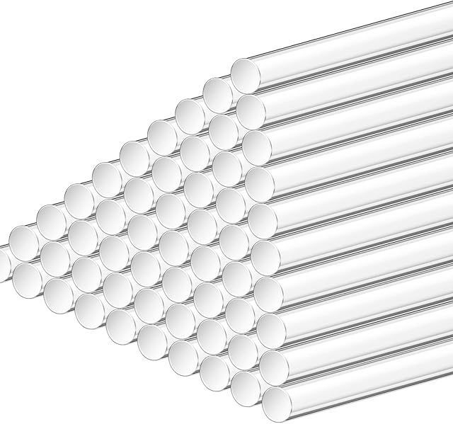 Acrylic Lollipop Sticks 6 Inch Clear Cocktail Stirrer Reusable Acrylic Rods for Drinking Stirring Making Ice Lolly Lollipops Cake Pops Candies Chocolates and Cookies Dessert (100 Pieces)