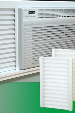 VACUUM002WHITE Window Air Conditioner Side Insulated Panel, 2PIC Insulation Panels Window Seal Kit With 4 pressure strips, WinterSummer Winter Heat and Draft Insulating(WHITE)