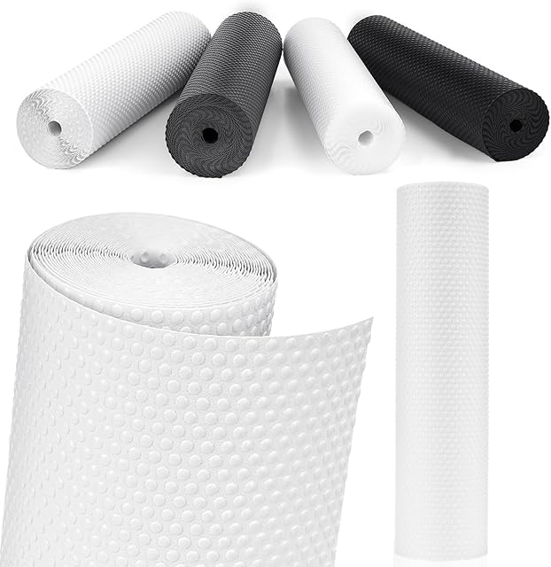 Drawer Liners, Waterproof Shelf Liner, Anti-Slip Non-Adhesive BPA Free Kitchen Cupboard Cabinet Liner Refridge Fridge Mats Sink Protector Strong Durable for Home (White/11.8in x 10Ft)