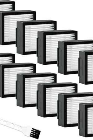 12 Pack Roomba Filters Fit for i-Robot Roomba I J E Series E5 E6 E7 i3 i3+ i4 i6 i6+ i7 i7+ i8 i8+ j7 j7+ Robot Vacuum Cleaners High-Efficiency Filter with 1 Cleaning Brush by Puxyblue