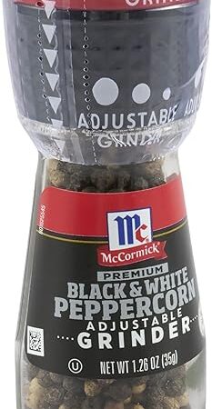 McCormick Premium Black & White Peppercorn Adjustable Grinder, 1.26 oz