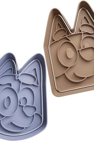 Blue and Bingo The Heeler Dog Breed Family Inspired Cookie Cutter Set of 4, Unique 3D Printed Cartoon Fondant Cookie Cutter, Blue dog Gift, Blue Dog Birthday, Baking, Party Supplies (Head) WHITE
