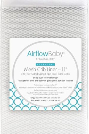 Breathable Mesh Liner for Full-Size Cribs (Gray, 11')