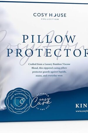 Cosy House Collection Luxury Zippered Pillow Protector - Master Bedroom Essentials - 100% Waterproof - Rayon Derived from Bamboo - Ultimate Noiseless Comfort & Cooling - Set of 2 (King)