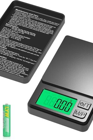 Digital Pocket Scale 1000g x 0.01g, Diyife Portable Precision Gram Scale Jewelry Scale with Protective Cover, Auto-Off, Backlit LCD, 7 Units Tare, for Food, Kitchen, Coffee, Battery Included