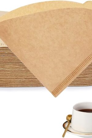 BYKITCHEN Small Coffee Filters, Size 01, Set of 200, Disposable Cone Coffee Filters Paper, Natural Paper Filters for Pour Over Coffee Dripper and Coffee Maker (1-2 Cup)
