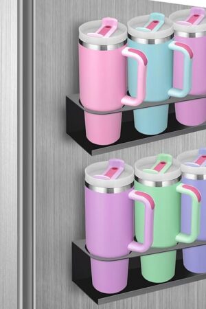 2 Pack Magnetic Cup Holder for Stanley 30/40 oz Tumbler, Magnetic Cup Organizer Holder for Fridge, Stanley Cup Accessories for Kitchen Cabinet