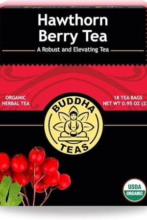 Buddha Teas Organic Hawthorn Berry Tea - OU Kosher, USDA Organic, CCOF, 18 Bleach-Free Tea Bags