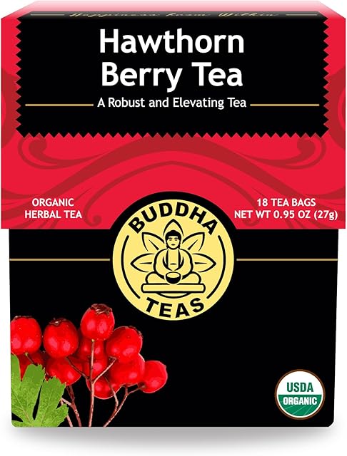 Buddha Teas Organic Hawthorn Berry Tea - OU Kosher, USDA Organic, CCOF, 18 Bleach-Free Tea Bags