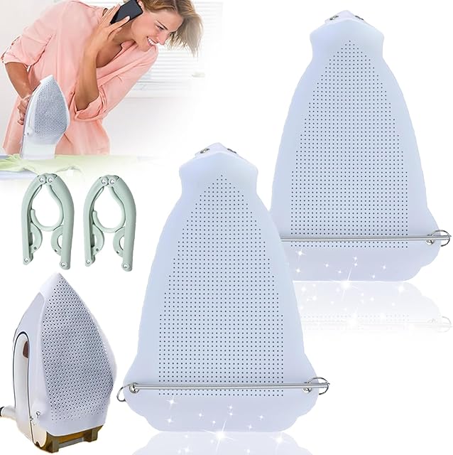 2025 Universal Iron Protective Cover Shield, Iron Shoe Cover for Ironing, Electric Iron Clothes Protector, Anti-Scorching, Sticking, Easy Installation Sole Plate Accessory for Home (2PCS, 0.3mm)