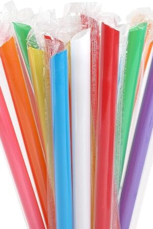 100 Pcs Jumbo Smoothie Straws Boba Straws,Individually Wrapped Multi Colors Disposable Plastic Large Wide-mouthed Milkshake Bubble Tea Drinking Straw(0.43" Diameter and 9.45" long)