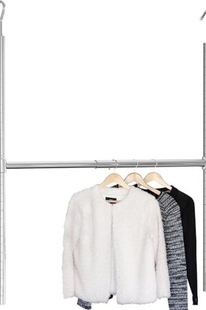 DecoBrothers Adjustable Hanging Closet Rod, Chrome