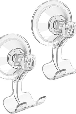 VIS'V Suction Cup Razor Holder Shower Suction Razor Hooks Clear 2 Pcs