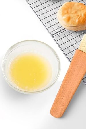 ANGEL’S PEEL LOUNGE Pastry Brush for Baking - Basting Brush with Wooden Handle Flat and Round Heads - Food Brushes for Cooking - Best for BBQ, Egg, Butter, Oil and Sauce – 2 PCS