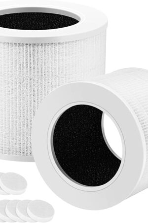 2-Pack of Core Mini Filter Replacement Compatible with LEVOIT Core Mini Air Purifier, 3-in-1 Upgraded Filtration Core Mini-P Replacement Filter with Activated Carbon, Compared to Part # Core Mini-RF