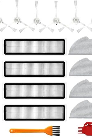 Accessories Kit for Dreame D9, D9 Max, D9 Pro, L10, L10 Pro Vacuum Cleaner Parts, Include 1 Main Brush, 6 Side Brush, 4 Filters, 4 Mop Cloth, 2 Cleaning Brush