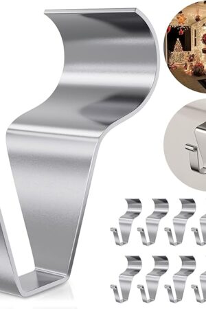 Vinyl Siding Hooks Hanger 10 Pack, Heavy Duty Siding Clips for Hanging on Patio, No-Hole Needed Stainless Steel Siding Hook to Decor Wreath Things for Horizontal Vinyl Siding