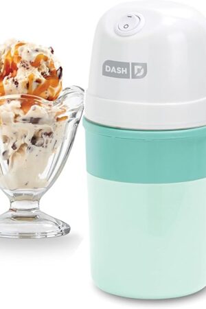 DASH My Pint Ice Cream Maker Machine (Aqua): Multi-Purpose Soft Serve Ice Cream Machine for Homemade Gelato, Sorbet, Frozen Yogurt, Includes Mixing Spoon, Easy to Clean and Store
