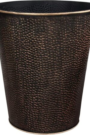 Blue Donuts Wastebasket for Bedroom, Bathroom, Trash Can 6 Liters, Bronze, Stainless Steel