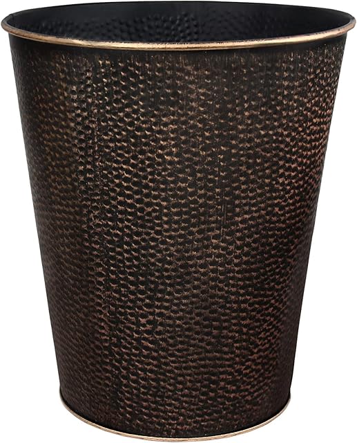Blue Donuts Wastebasket for Bedroom, Bathroom, Trash Can 6 Liters, Bronze, Stainless Steel
