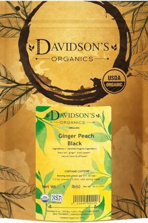 Davidson's Organics, Ginger Peach, Loose Leaf Tea, 16-Ounce Bag