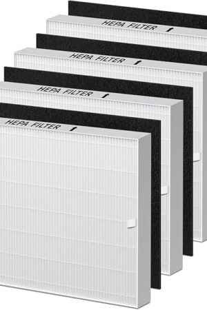 AP-1512HH Filter Compatible with Coway Airmega AP-1512HH, AP-1512HH-FP, AP-1518R, AP-1519P, and 200M Series Air Purifiers, Part # 3304899 (4 HEPA & 4 Carbon Filter)