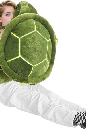 Civaner Big Green Sea Turtle Stuffed Animals Giant Soft Plush Toys, Large Ocean Turtle Body Pillow, Tortoise Toys Doll for Kid Boys Girls Birthday(20 Inches)