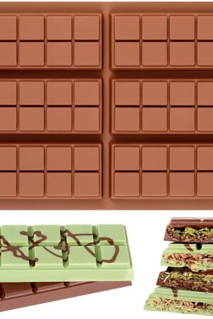 Chocolate Bar Mold - Non-Stick Chocolate Molds, Food Grade Silicone Deep Mold for Dubai Pistachio, Candy, Snacks