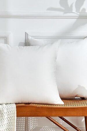 24x24 Pillow Inserts Set of 2, White Throw Pillow Insert 2 Pack, Foam Filled Decorative Pillows Stuffer for Couch, Bed, Living Room.(24x24 Inch)