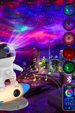 Astronaut Galaxy Projector for Bedroom, Star Projector Galaxy Light with App & Remote Control, White Noises, Bluetooth Speaker, Rocket Night Light for Kids, Ceiling, Gifts, Room Decor